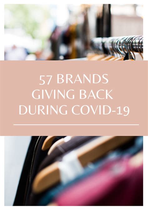 50 brands giving back to the community during the COVID.